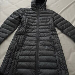 Women's Elegant Black Long Puffer Coat